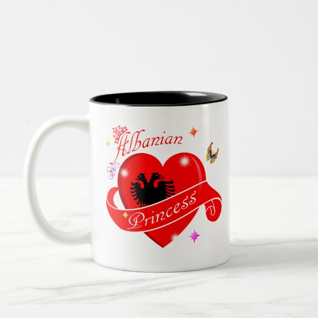 Tasse 2 Couleurs cadeau princesse d'amour albanais (Gauche)