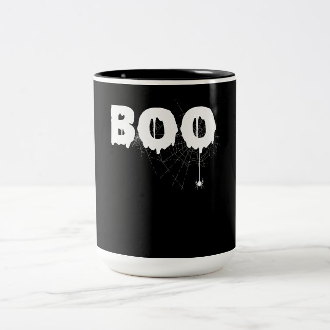 Tasse 2 Couleurs Cadeau Spider | Halloween Funny Effrayant Petit Ar (Centre)