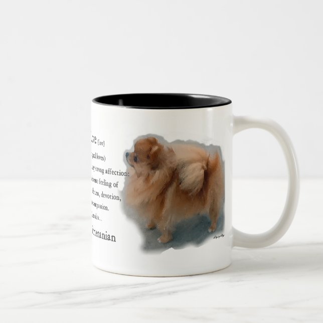 Tasse 2 Couleurs Cadeaux amoureux de Poméranie (Droit)