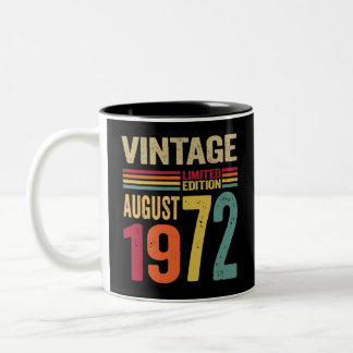 Tasse 2 Couleurs Cadeaux de 50 ans Vintage août 1972 - 50e Annivers