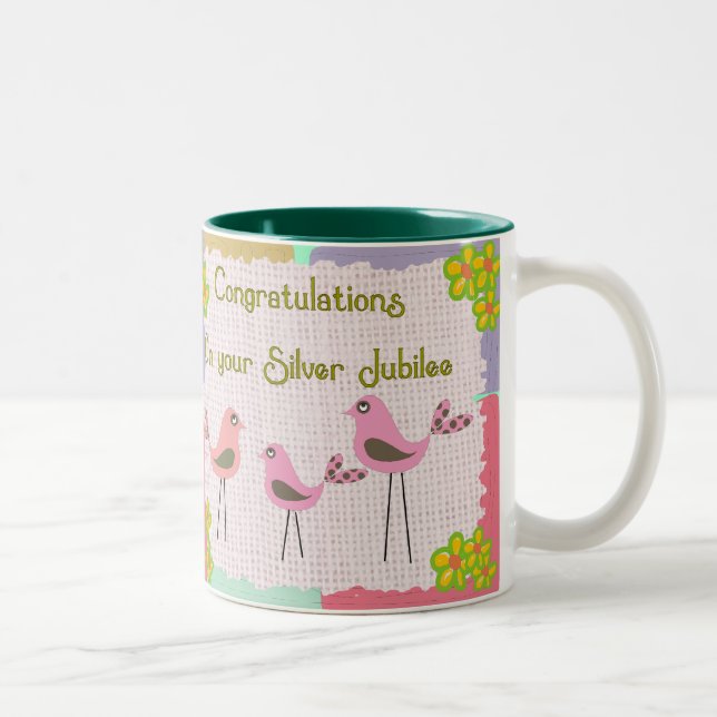 Tasse 2 Couleurs Cadeaux de jubilé d'argent des soeurs (Droit)