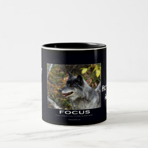 Tasse 2 Couleurs Cadeaux de motivation du loup gris