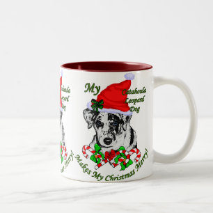 Tasse 2 Couleurs Cadeaux de Noël de chien de léopard de Catahoula