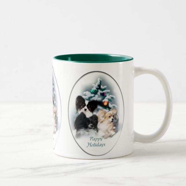 Tasse 2 Couleurs Cadeaux de Noël Papillon (Droit)