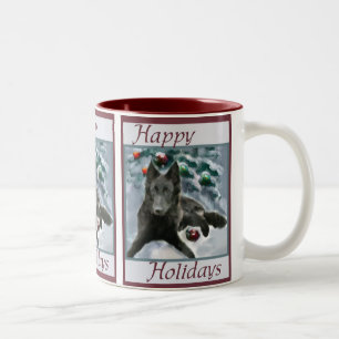 Tasse 2 Couleurs Cadeaux de Noël Sheepdog belge