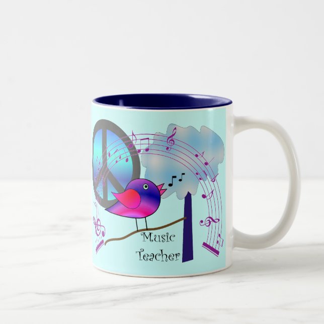Tasse 2 Couleurs Cadeaux de professeur de musique (Droit)