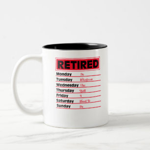 Tasse 2 Couleurs Cadeaux de retraite à la retraite à la retraite po