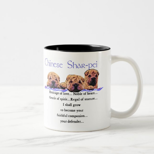 Tasse 2 Couleurs Cadeaux de Shar-pei de Chinois (Droit)