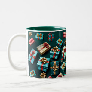 Tasse 2 Couleurs Cadeaux de vacances Emballage élégant Or Bleu Roug