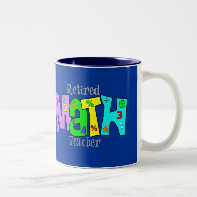 Tasse 2 Couleurs Cadeaux d'enseignant en mathématiques à la retrait (Droit)