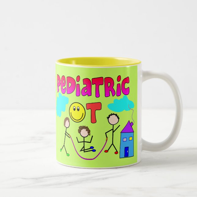 Tasse 2 Couleurs Cadeaux d'ergothérapeute pédiatrique (Droit)