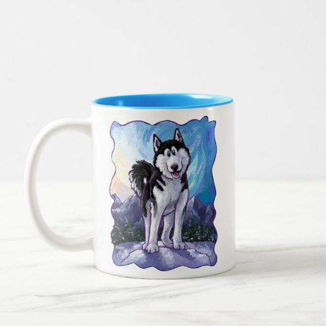 Tasse 2 Couleurs Cadeaux et accessoires Husky (Gauche)
