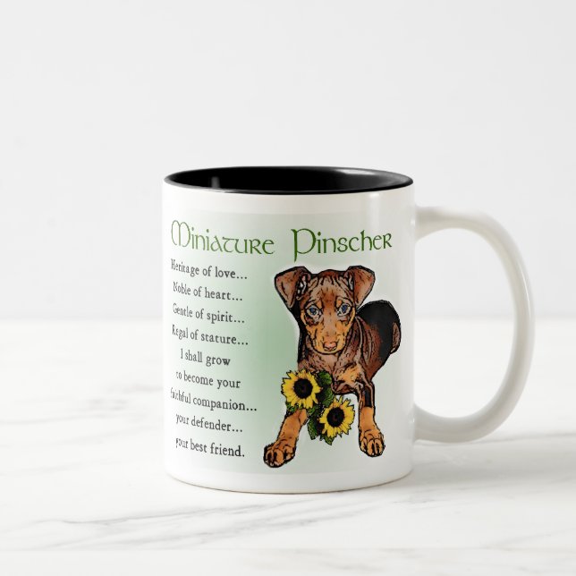 Tasse 2 Couleurs Cadeaux Miniature Pinscher (Droit)