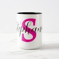 Cadeaux personnalisés avec monogramme rose et nom