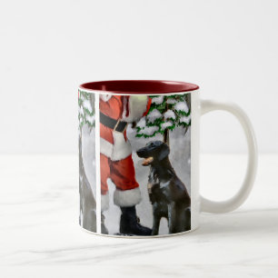 Tasse 2 Couleurs Cadeaux Plat-Enduits de Noël de chien d'arrêt