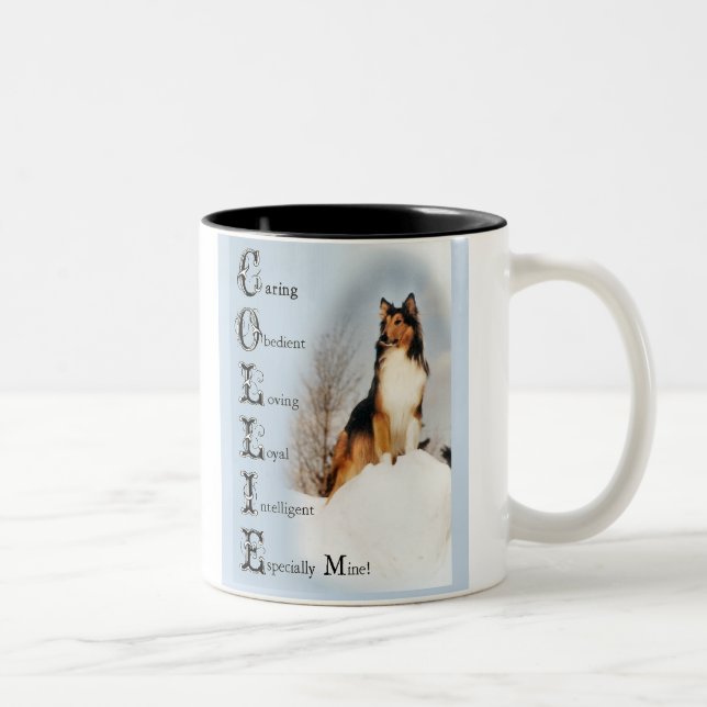 Tasse 2 Couleurs Cadeaux rugueux de colley de sable (Droit)