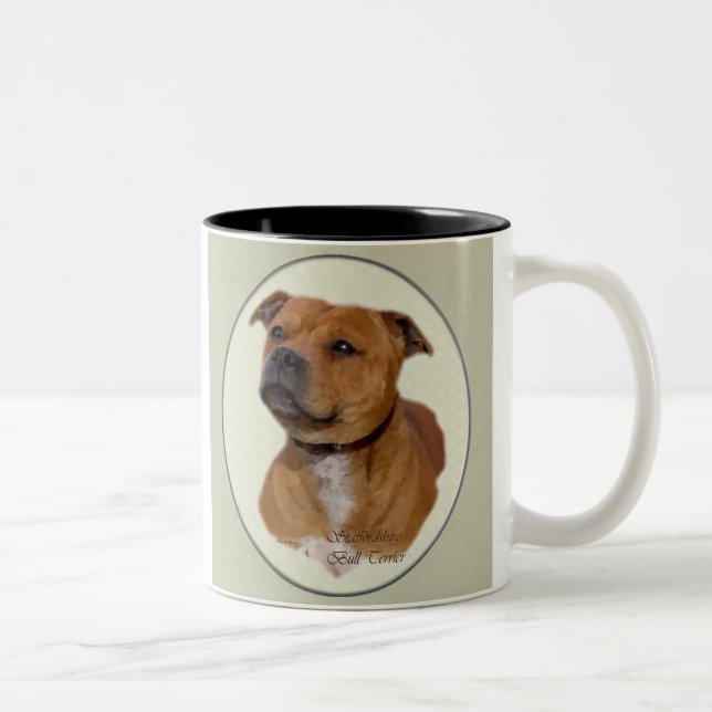 Tasse 2 Couleurs Cadeaux Staffordshire Bull Terrier (Droit)