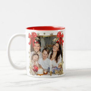 Tasse 2 Couleurs Cadre NOUVEL AN avec pin doré Photo Famille 2026