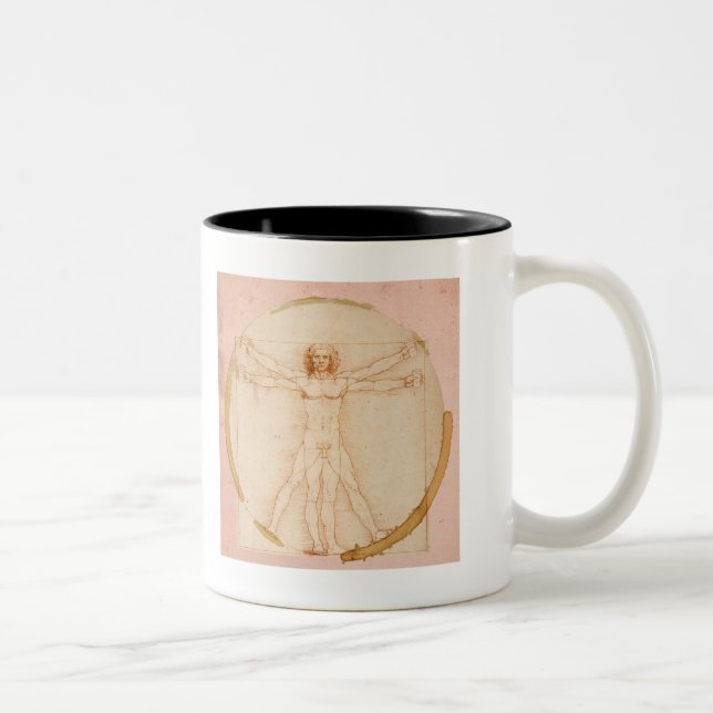 Tasse 2 Couleurs Café après l'homme vitruvien de Da Vinci (Droit)