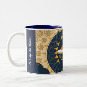 Tasse 2 Couleurs Café au Lait typographie française minimaliste