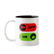 Café drôle rouge et vert et commencer