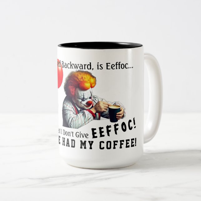 Tasse 2 Couleurs Café épelé vers l'arrière (Devant droit)