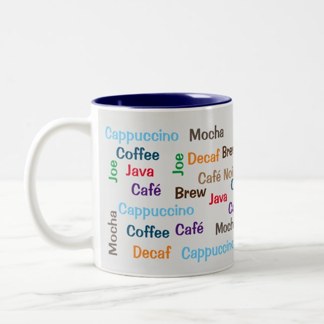 Tasse 2 Couleurs Café N'Importe Quelle Langue (Gauche)