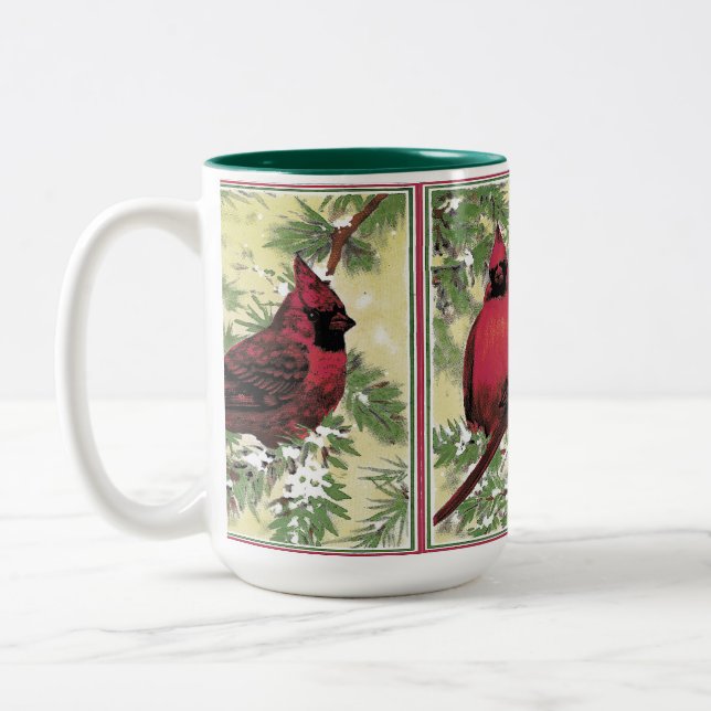Tasse 2 Couleurs Café ou thé Cardinal de Noël (Gauche)