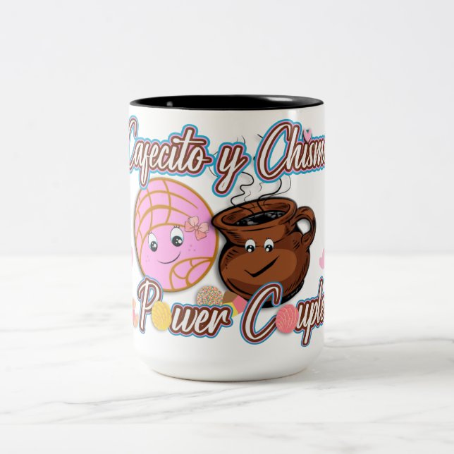 Tasse 2 Couleurs Cafecito y chisme Cute drôle Mexicaine (Centre)