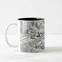 Cafetière à deux tons avec croquis au crayon de la
