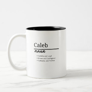 Tasse 2 Couleurs Caleb, Garçon Personnalisé Nom Définition