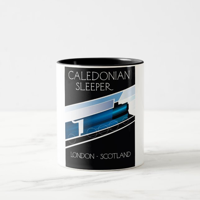 Tasse 2 Couleurs Caledonian Sleeper London Ecosse affiche voyage (Centre)