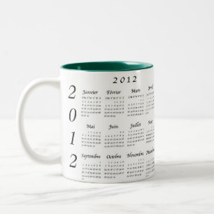 Tasse 2 Couleurs Calendrier 2012 français