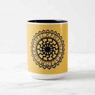 Tasse 2 Couleurs Calendrier runique solaire celtique Viking