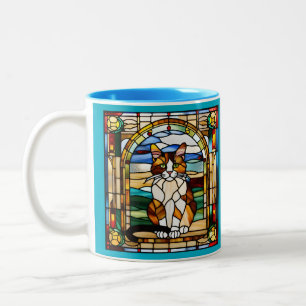 Tasse 2 Couleurs Calico Chat Musique en verre tendu