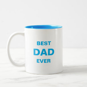 Tasse 2 Couleurs Calligraphie moderne du meilleur père en bleu turq