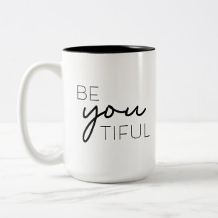 Tasse 2 Couleurs Calligraphie Typographie moderne Soyez Mince