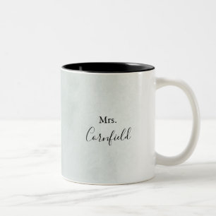 Tasse 2 Couleurs Calligraphie Vert et blanc Mme Newlysée Mariée