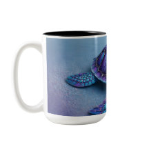 Calm Ocean Turtle Art – Blue & Purple Fantasy Sea 