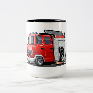 Tasse 2 Couleurs Camion-feu de dessin