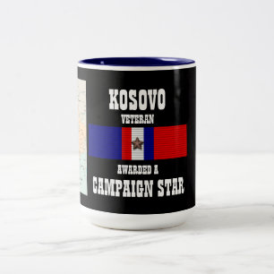 TASSE 2 COULEURS CAMPAGNE STAR KOSOVO VETERAN