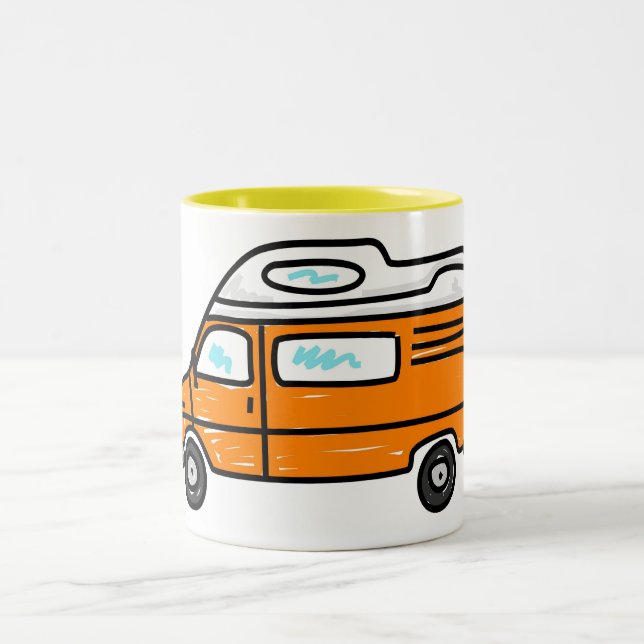 Tasse 2 Couleurs Campervan orange (Centre)