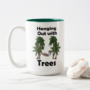 Tasse 2 Couleurs Camping en hamac, se détendre avec les arbres Camp