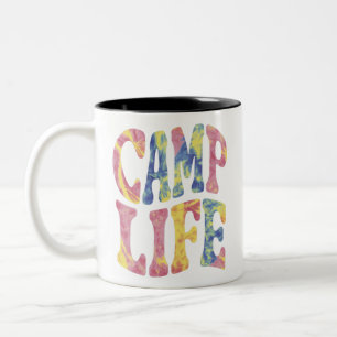 Tasse 2 Couleurs Camping Filles d'été Camp Life Tie-Die Rétro 