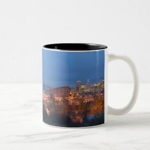 Tasse 2 Couleurs Canada, Alberta, Calgary : Skyline de la ville à p
