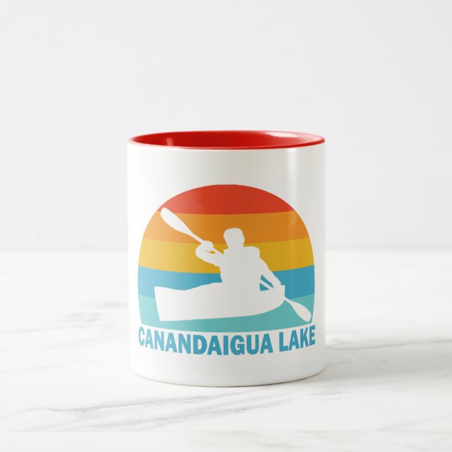 Tasse 2 Couleurs Canandaigua Lake New York Kayak (Centre)