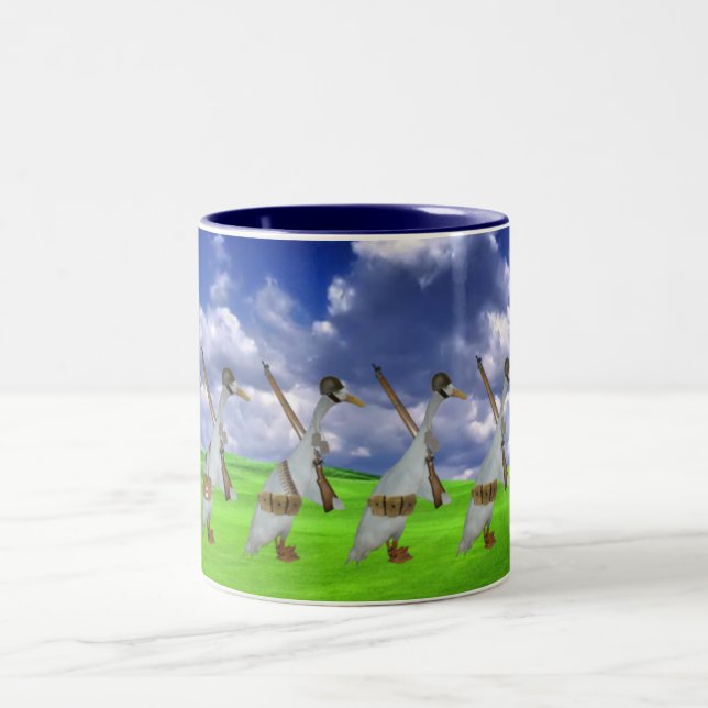 Tasse 2 Couleurs Canard drôle de coureur (Centre)
