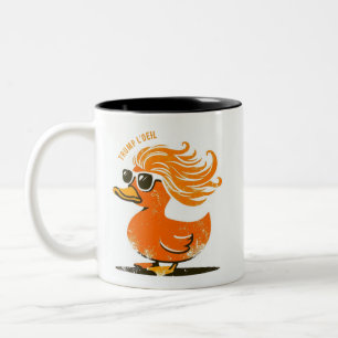 Tasse 2 Couleurs Canard Trump l'oeil Perruque orange et lunettes