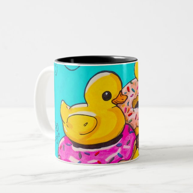 Tasse 2 Couleurs Canards et beignets (Devant gauche)