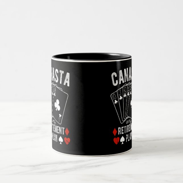 Tasse 2 Couleurs Canasta est mon plan de retraite (Centre)